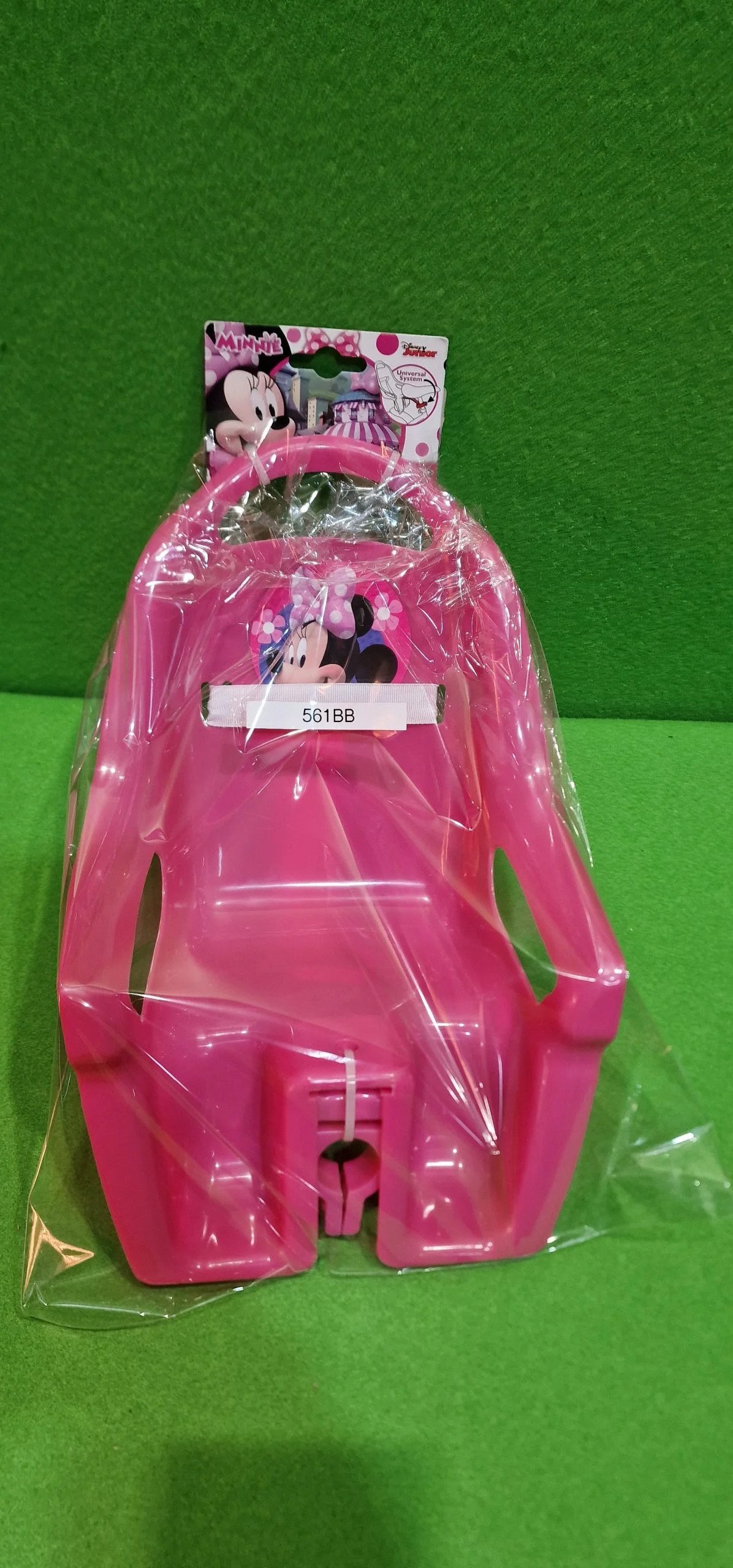 Stamp- Silla portamuñecas Minnie RN246500, Rosa, 20 cm con Sistema de fijación Universal, se Fija en Todo Tipo de Manillar, Correa de Velcro para sostener la muñeca. - Imagen 4