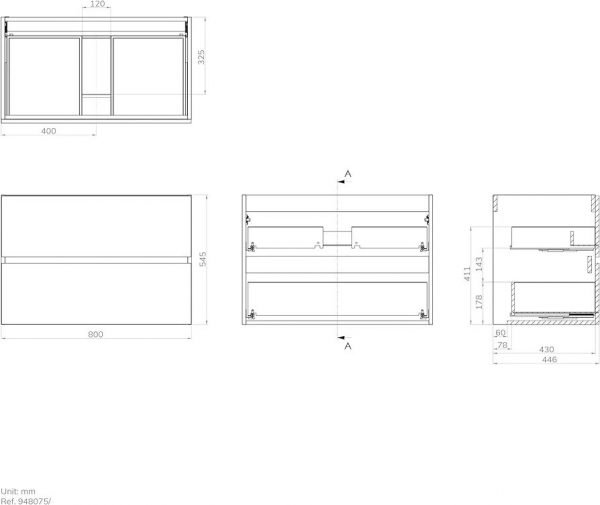 Baikal Modular Mueble de Baño de 2 Cajones - Imagen 8