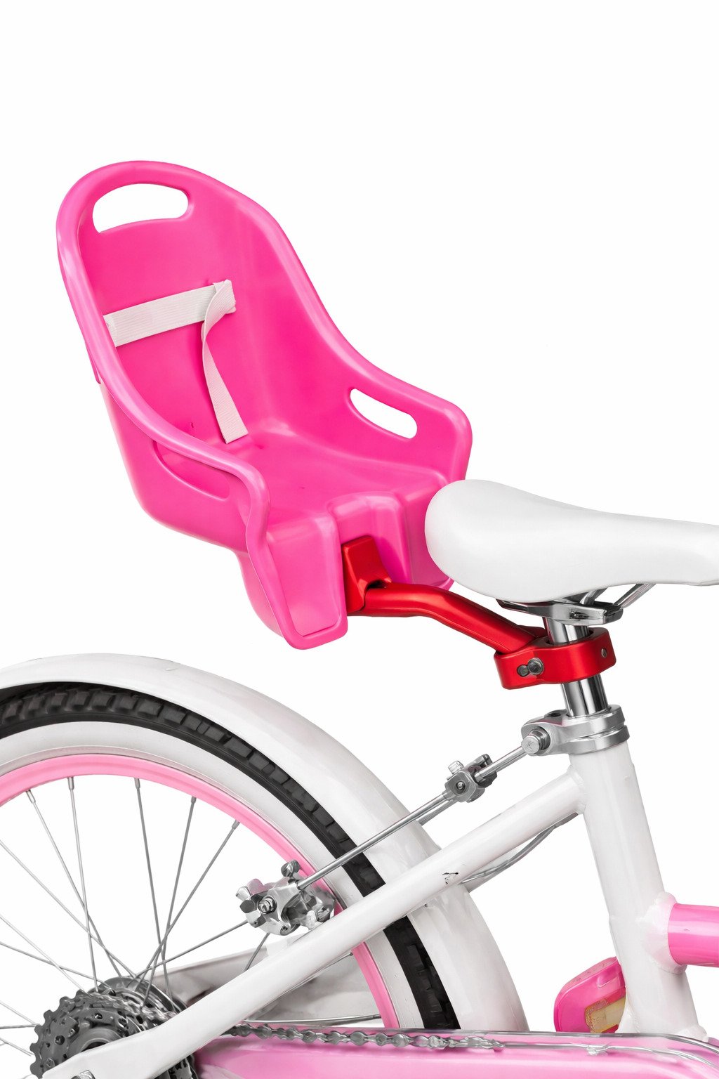 Stamp- Silla portamuñecas Minnie RN246500, Rosa, 20 cm con Sistema de fijación Universal, se Fija en Todo Tipo de Manillar, Correa de Velcro para sostener la muñeca.