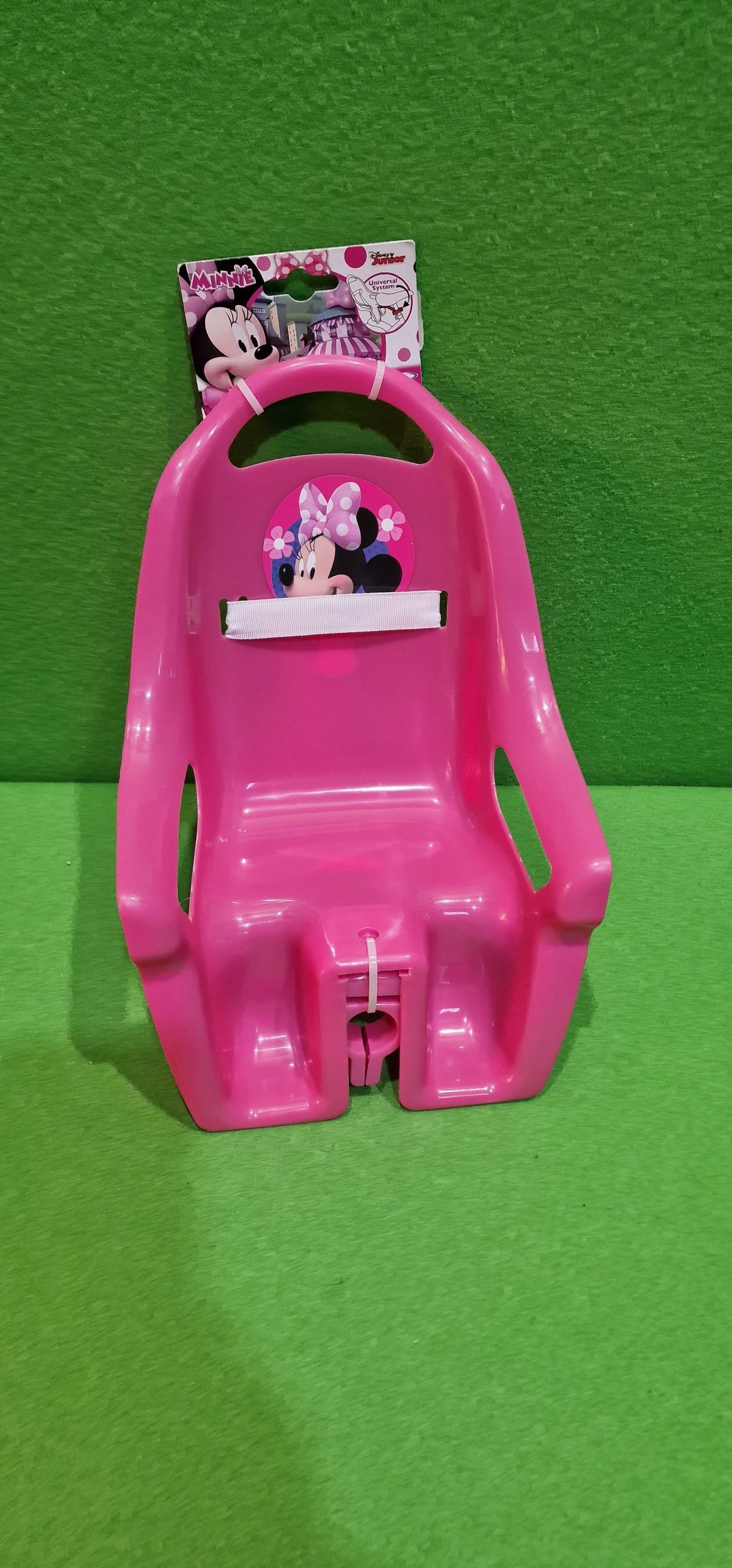 Stamp- Silla portamuñecas Minnie RN246500, Rosa, 20 cm con Sistema de fijación Universal, se Fija en Todo Tipo de Manillar, Correa de Velcro para sostener la muñeca. - Imagen 9
