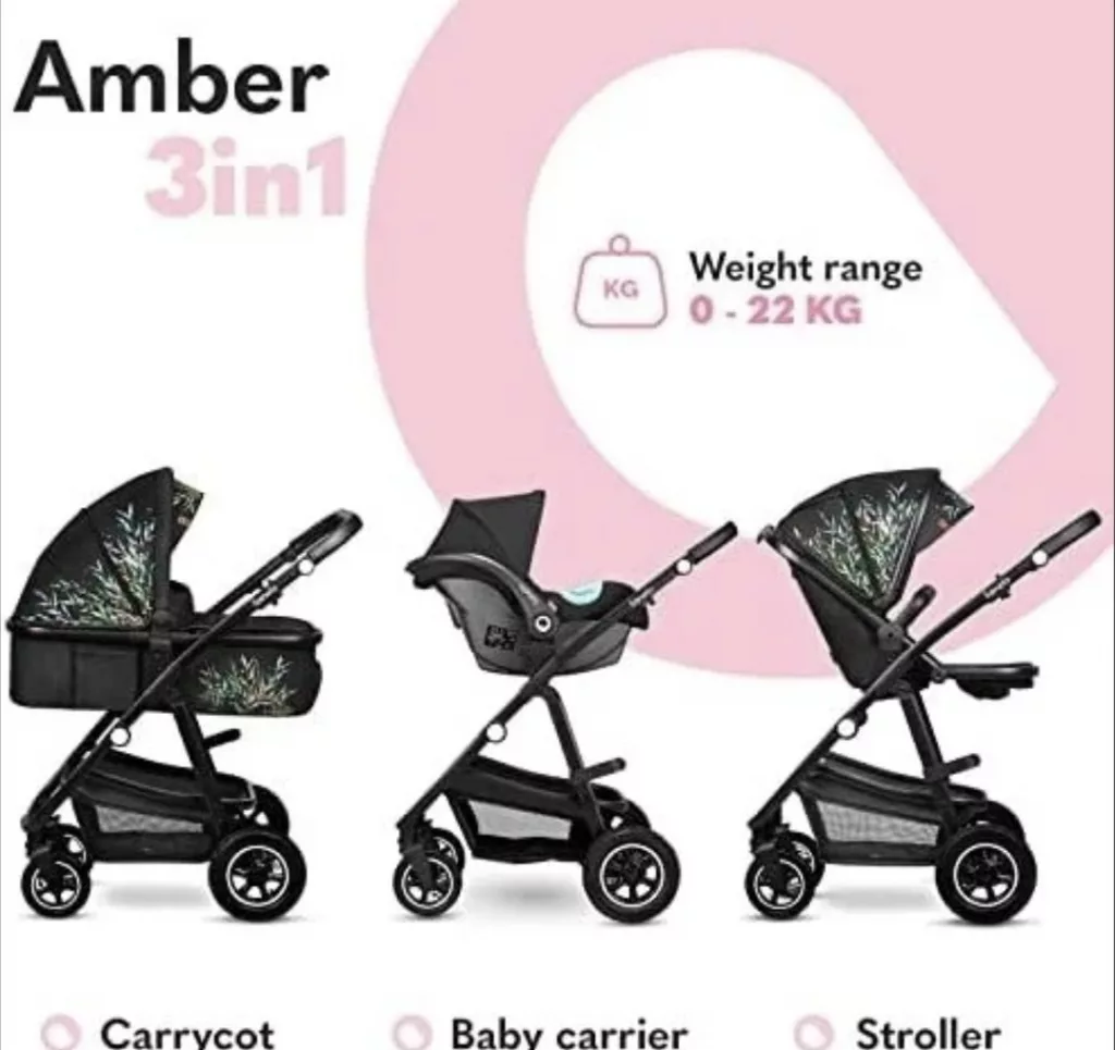 LIONELO Amber Coche de bebé multifuncional 3 en 1