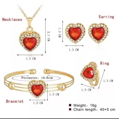 Bisutería Jewelry: Collar, Pendientes, Pulsera y Anillo
