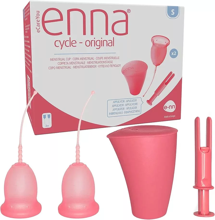 Enna Cycle - 2 Copas menstruales, Aplicador y Caja esterilizadora