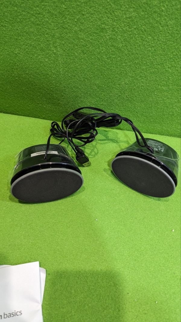 Amazon Basics - Altavoces para ordenador alimentados por USB con sonido dinámico, Paquete de 2, Negro - Imagen 2