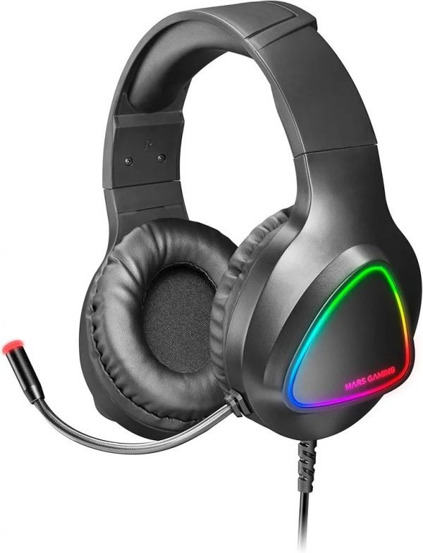 Mars Gaming MH222 Negro, Cascos Gaming RGB