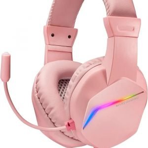 Mars Gaming MH122 Rosa, Cascos Gaming FRGB Over Ear con Micrófono