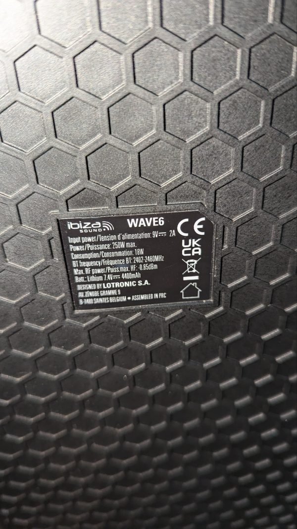 Ibiza - WAVE6 - Altavoz a pilas de 250W/2x5.25" - Imagen 7