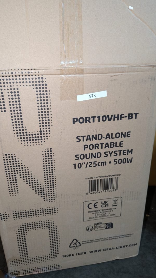 Ibiza - PORT10VHF-BT - Altavoz portátil 10"/500W MAX - Imagen 10