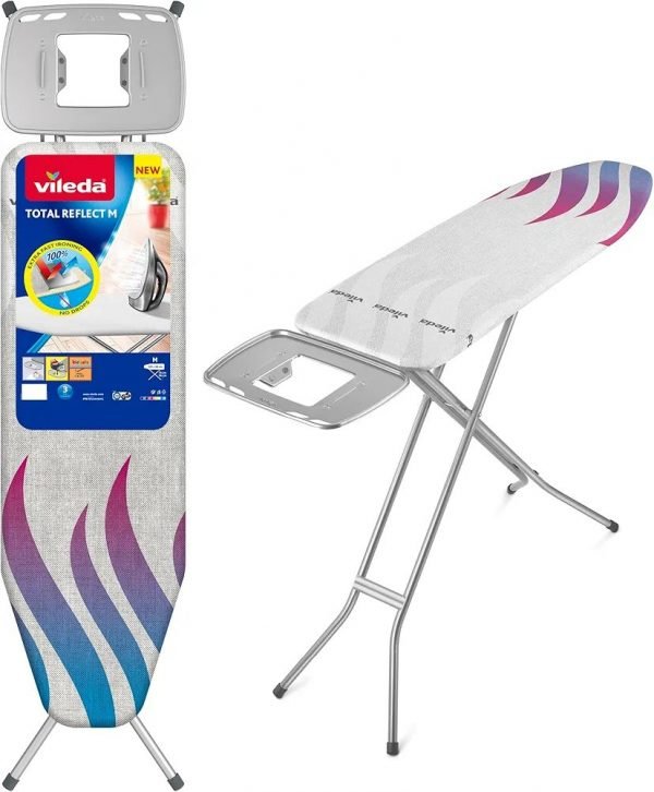 Vileda Total Reflect M - Tabla de Planchar con Soporte Antideslizante