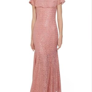 Gina Bacconi Vestido largo de encaje con lentejuelas Amara