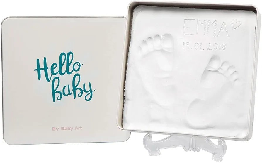 Baby Art Magic Box Plaza Set de decoración de huellas de bebé en arcilla