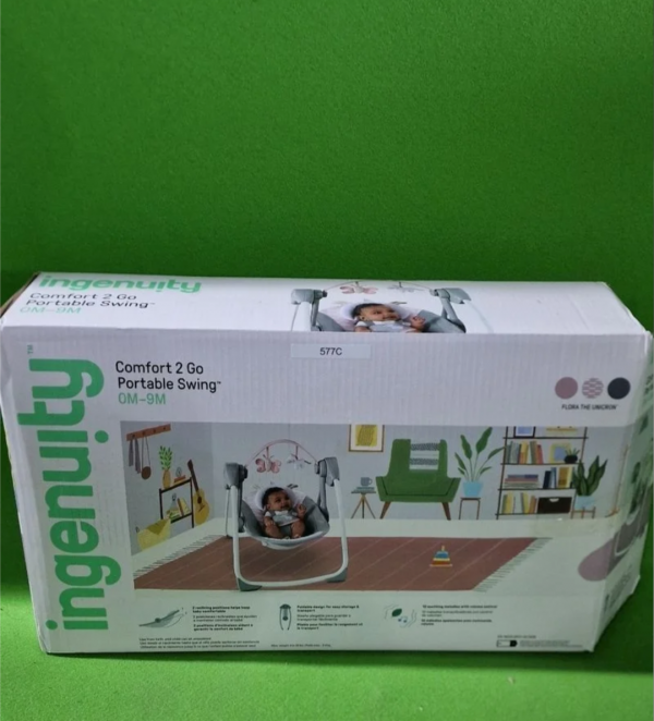Ingenuity, Columpio Compacto y Plegable Flora el Unicornio - Imagen 11