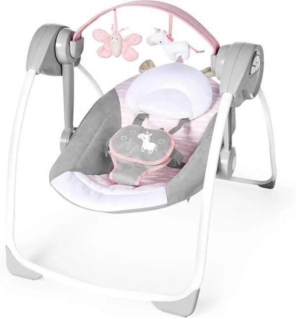 Ingenuity, Columpio Compacto y Plegable Flora el Unicornio
