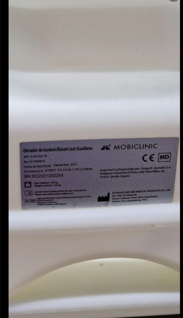 Mobiclinic, Elevador WC para adultos con reposabrazos, Guadiana - Imagen 5