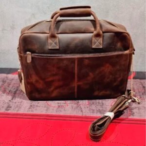 Maletín/bolsa de hombro Kattee de aspecto vintage, de piel