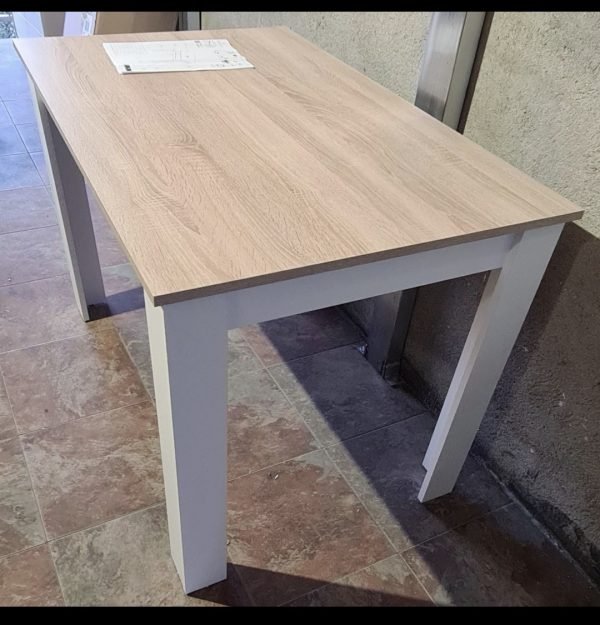 Symbiosis Nice, Mesa de comedor, blanco y roble - Imagen 4