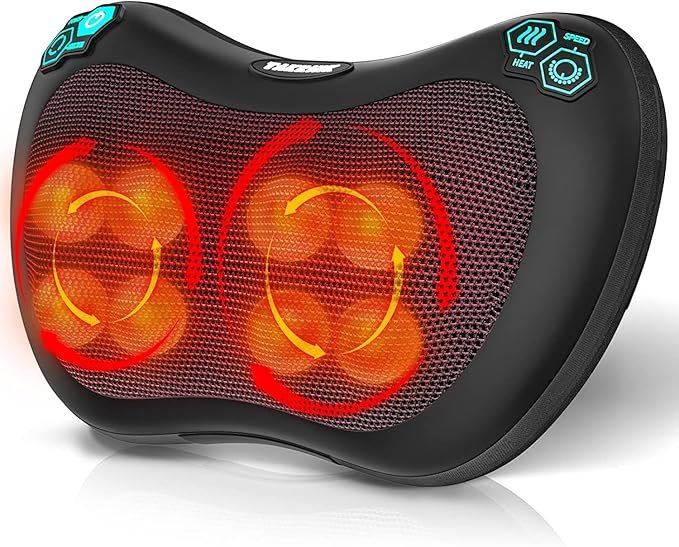 AKRINK Cojín de Masaje Eléctrico Masajeador Almohada Masajeador Shiatsu