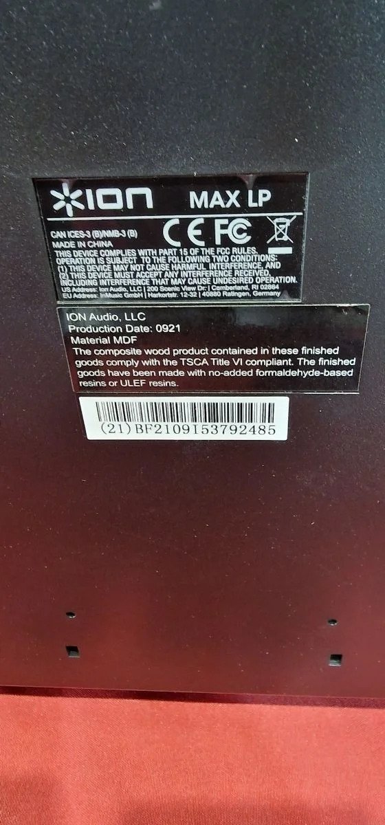 ION Audio Max LP - Tocadiscos de vinilo de 3 Velocidades - Imagen 9