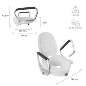 Mobiclinic, Elevador WC para adultos con reposabrazos, Guadiana
