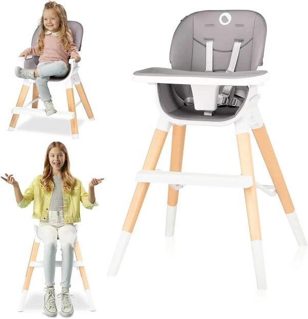LIONELO Mona trona para bebés 4 en 1 carga de hasta 15 kg / 25 kg / 75 kg (Grey)