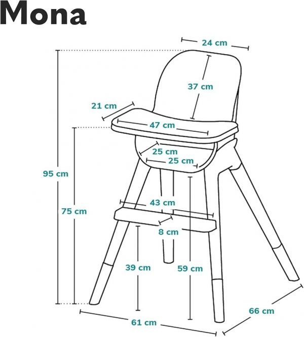 LIONELO Mona trona para bebés 4 en 1 carga de hasta 15 kg / 25 kg / 75 kg (Grey) - Imagen 3