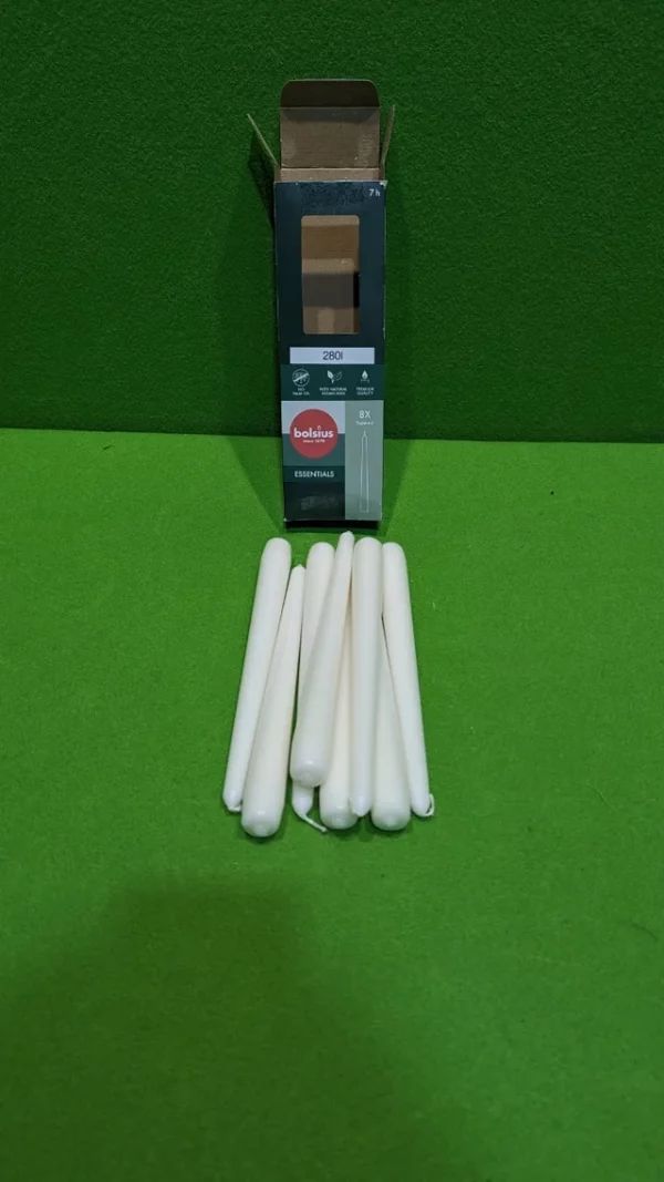 Bolsius Velas cónicas Blanco 8 unidades - Imagen 6