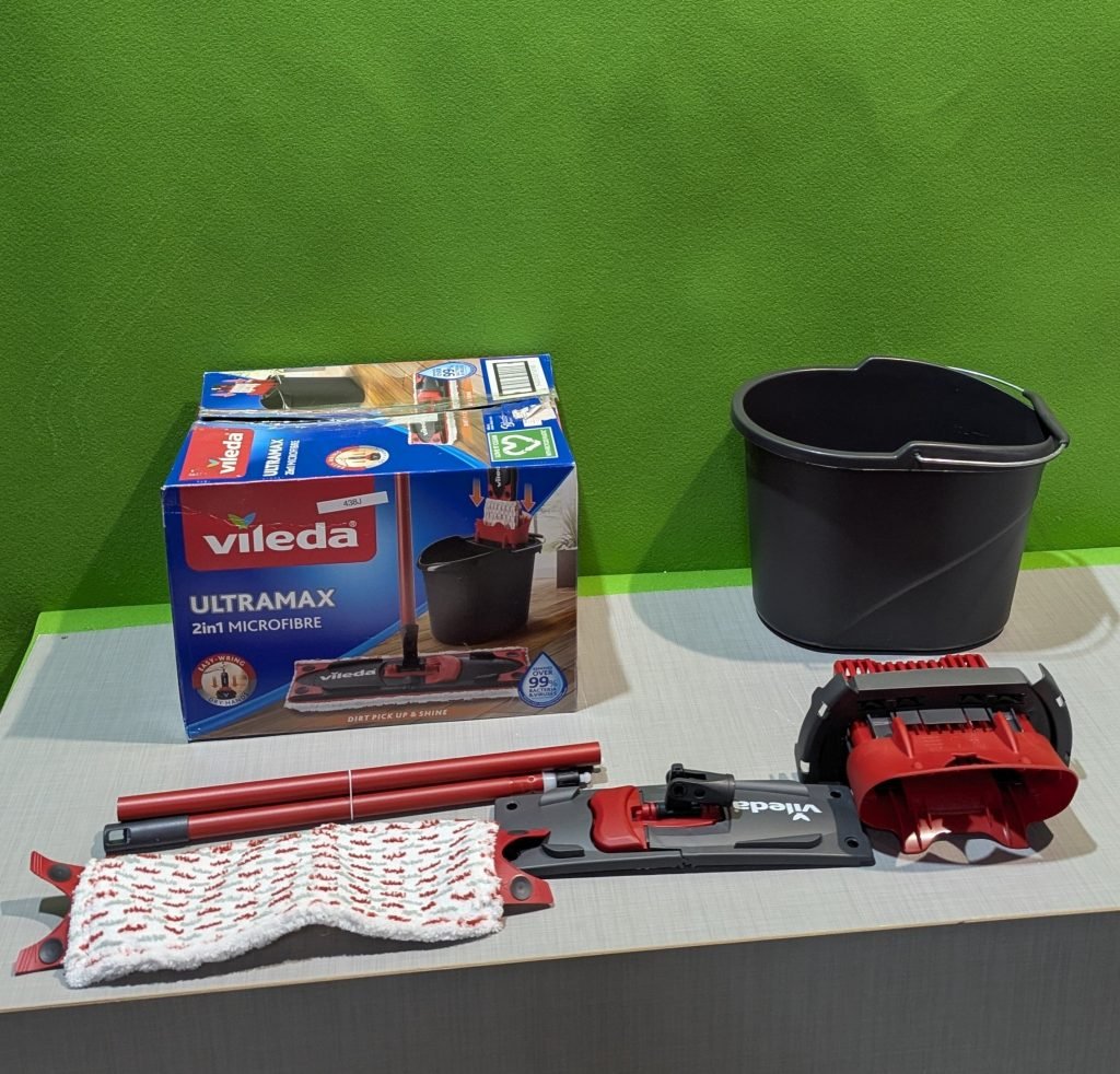 Vileda Ultramax  Mopa de microfibras para Fregar y Cubo con escurridor