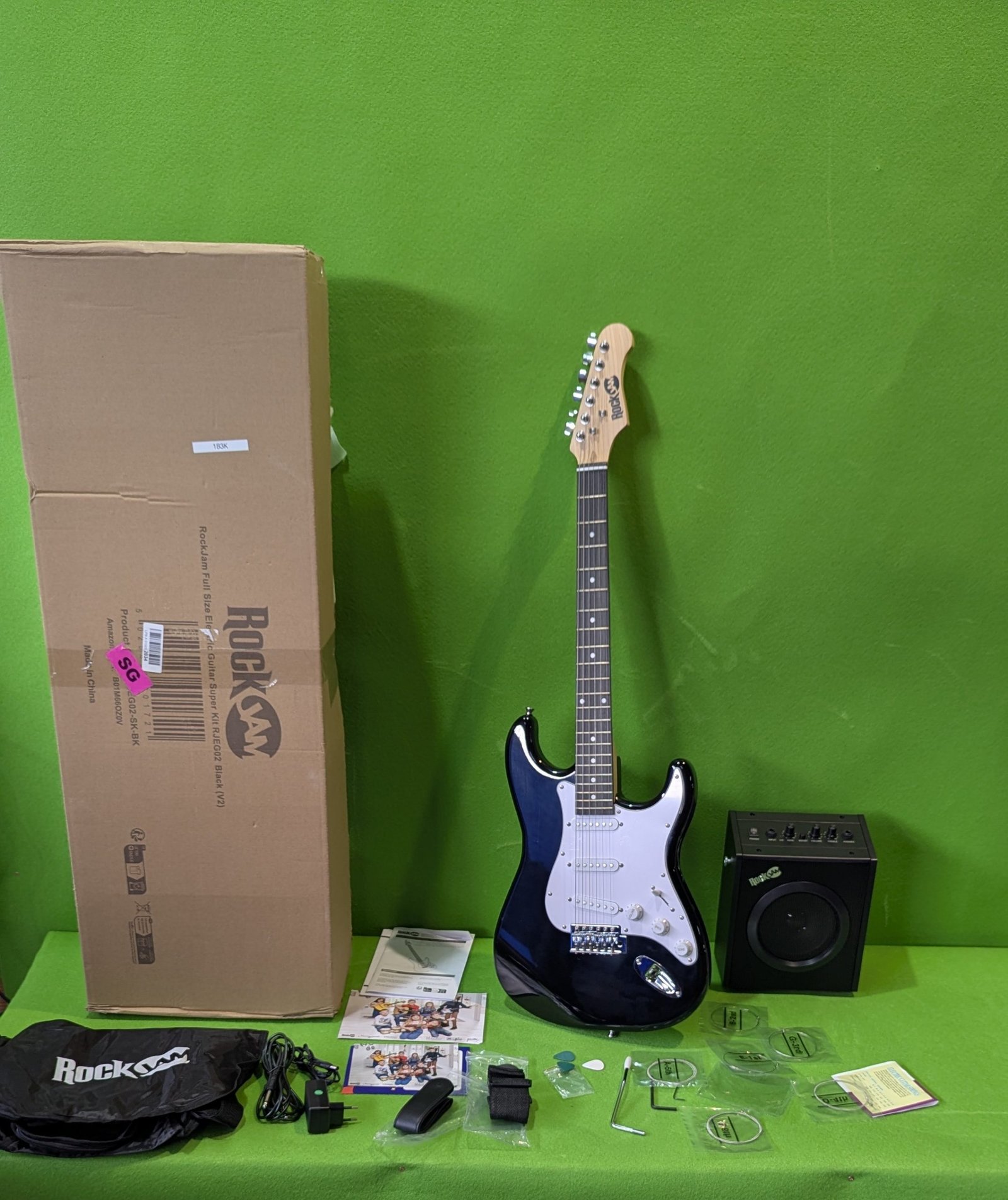 RockJam guitarra eléctrica de tamaño completo con amplificador - Imagen 2