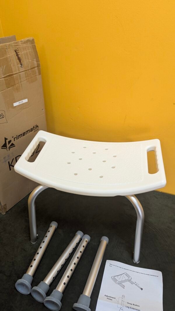 PrimeMatik Taburete de ducha ergonómico con altura ajustable - Imagen 7
