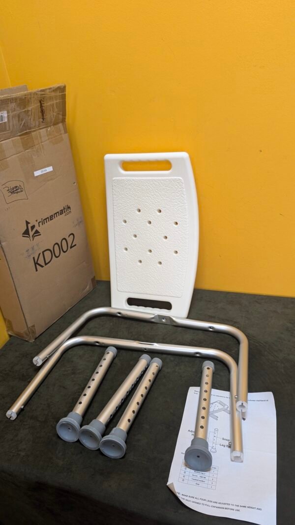 PrimeMatik Taburete de ducha ergonómico con altura ajustable - Imagen 4