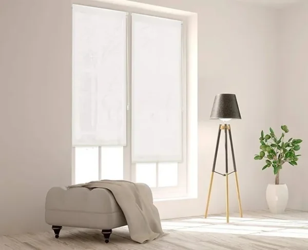 Blindecor Estor Enrollable Easyfix Translúcido Liso Crudo, 42 x 180 cm