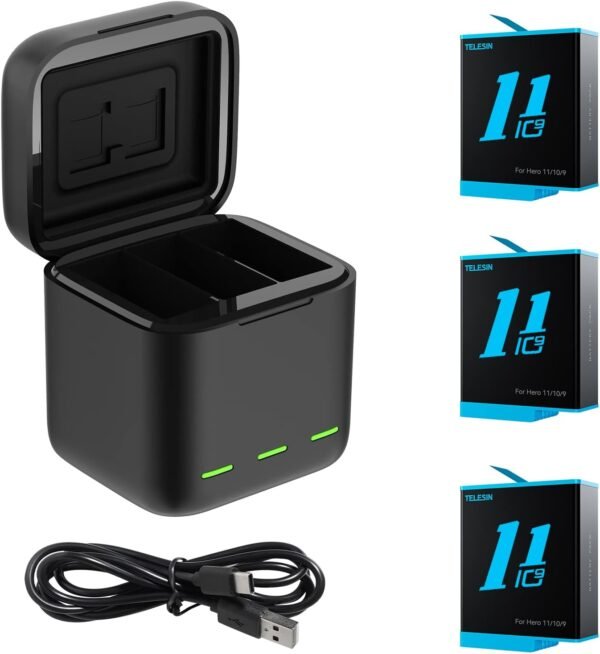 ELESIN Baterías y Cargador para GoPro Hero 12 Hero 11/10/9