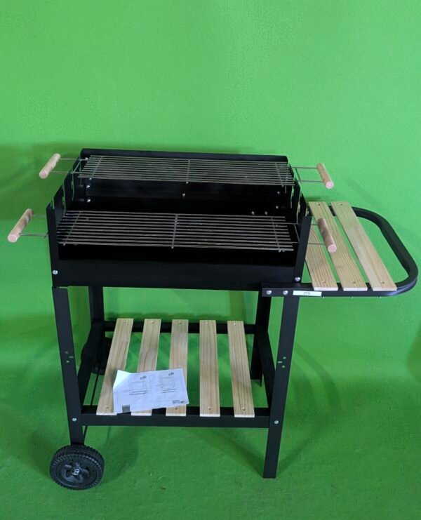 AKTIVE Barbacoa de carbón portátil con doble parrilla - Imagen 11