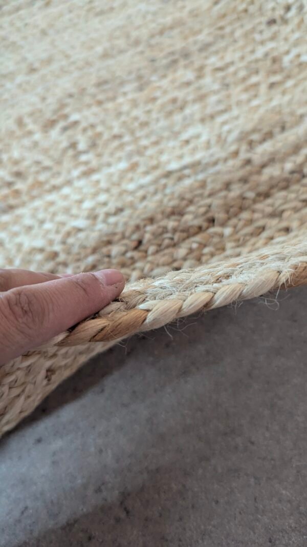 Alfombra Redonda de Yute Rigo Tejida a Mano de 1,80 x 1,20 cm - Imagen 3