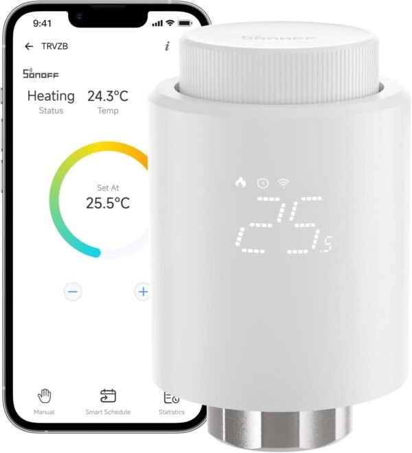 SONOFF Cabezal Termostático Inteligente Zigbee para Válvula Termostática de Radiador