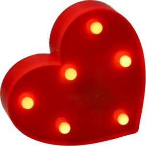 Corazón Luminoso con Luz Blanca Cálida