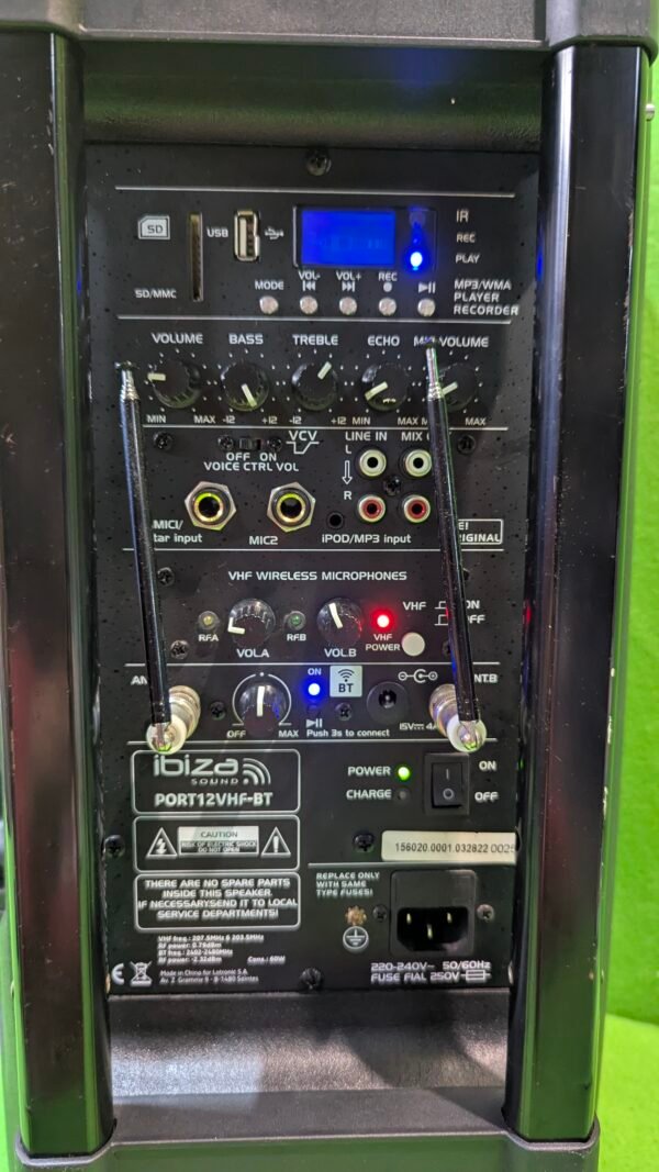 biza PORT12VHF-BT Altavoz portátil 12"/700W - Imagen 7