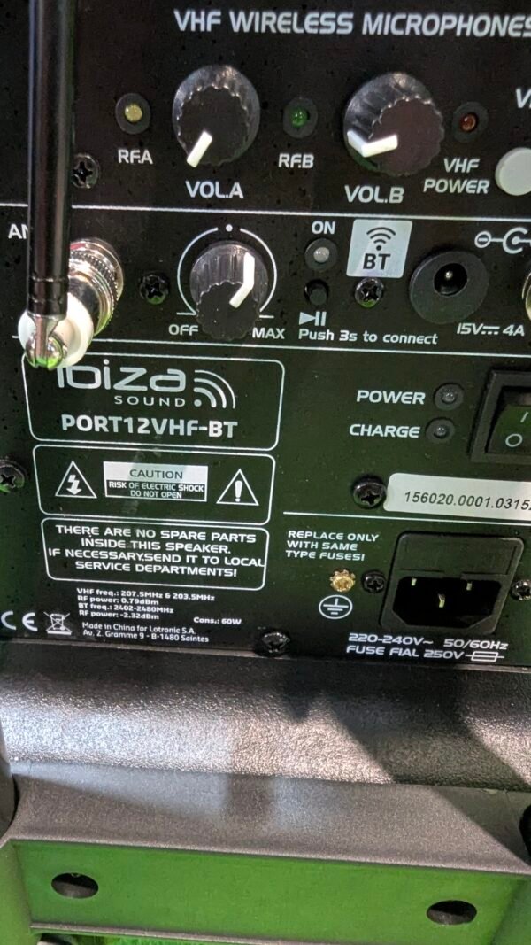 biza PORT12VHF-BT Altavoz portátil 12"/700W - Imagen 8