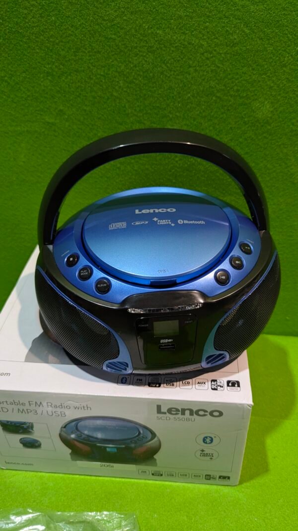 Lenco Radio CD Portátil SCD-550BU Azul, Bluetooth, USB, Radio FM - Imagen 11