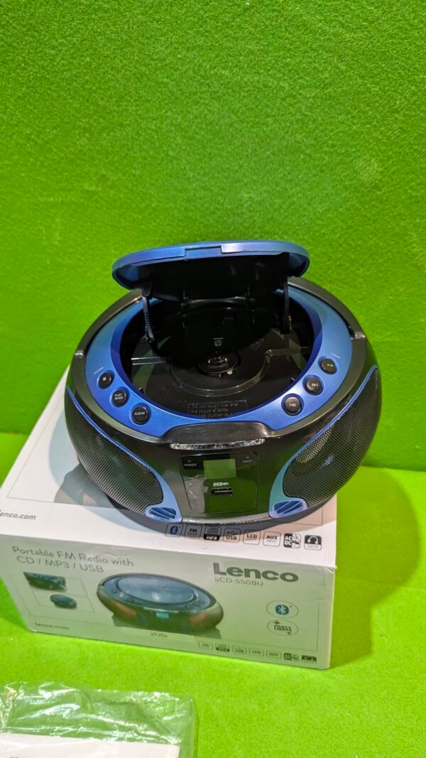 Lenco Radio CD Portátil SCD-550BU Azul, Bluetooth, USB, Radio FM - Imagen 10