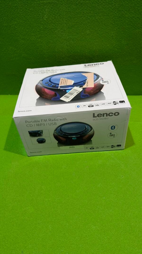 Lenco Radio CD Portátil SCD-550BU Azul, Bluetooth, USB, Radio FM - Imagen 12