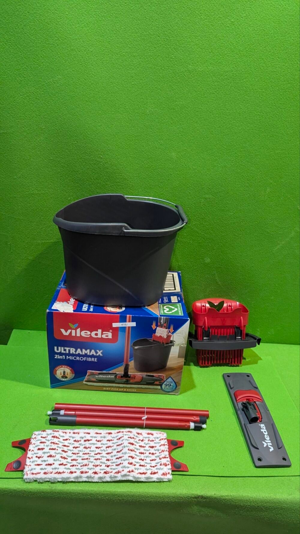 Vileda Ultramax  Mopa de microfibras para Fregar y Cubo con escurridor