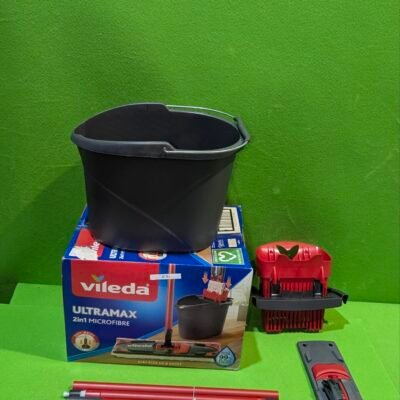 Vileda Ultramax  Mopa de microfibras para Fregar y Cubo con escurridor