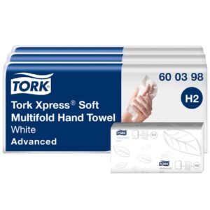 Tork Xpress Toallas de Manos Suaves Plegables Blanco H2, Avanzadas, 2 capas, plegado 3 x 7 x 180 Hojas
