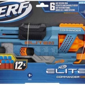Hasbro Nerf 2.0 Commander RC-6, Lanzador de Dardos de Juguete, 12 Piezas