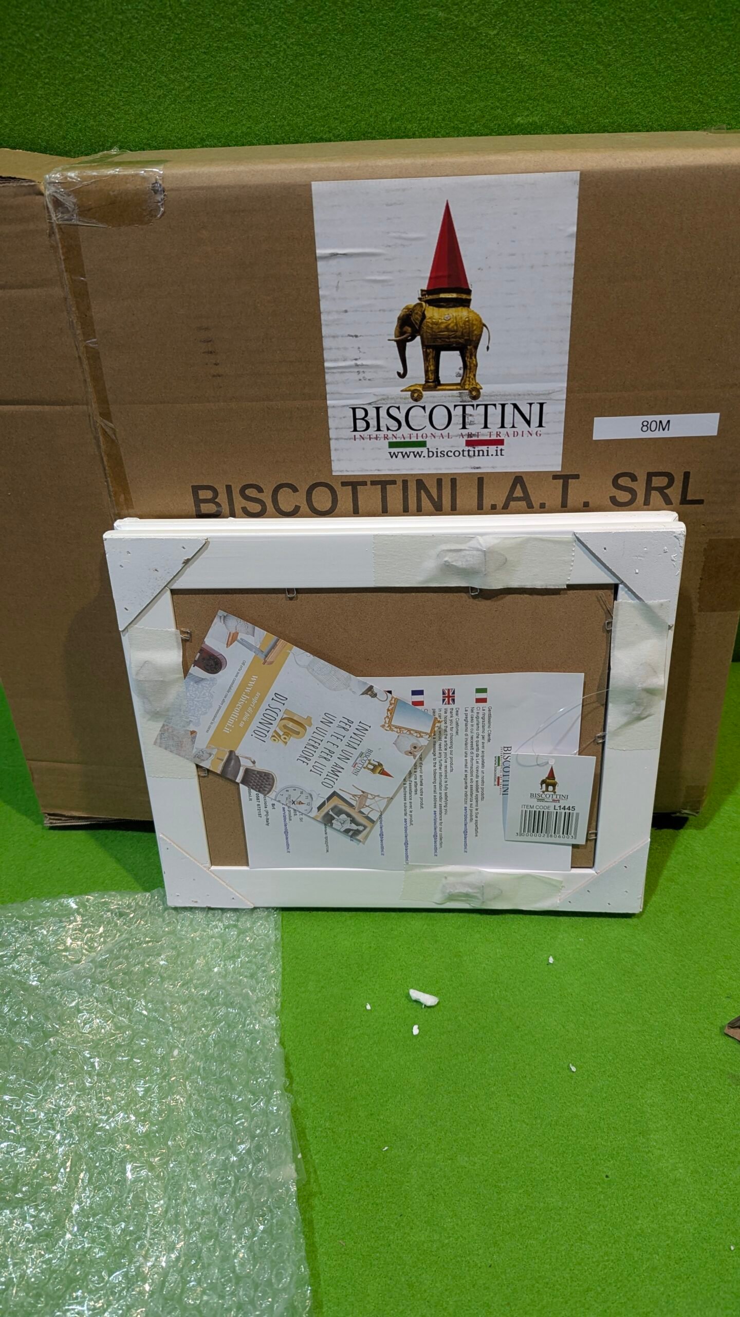 Espejo de colgar vertical/horizontal 27x4x32 cm acabado con efecto blanco envejecido - Imagen 7