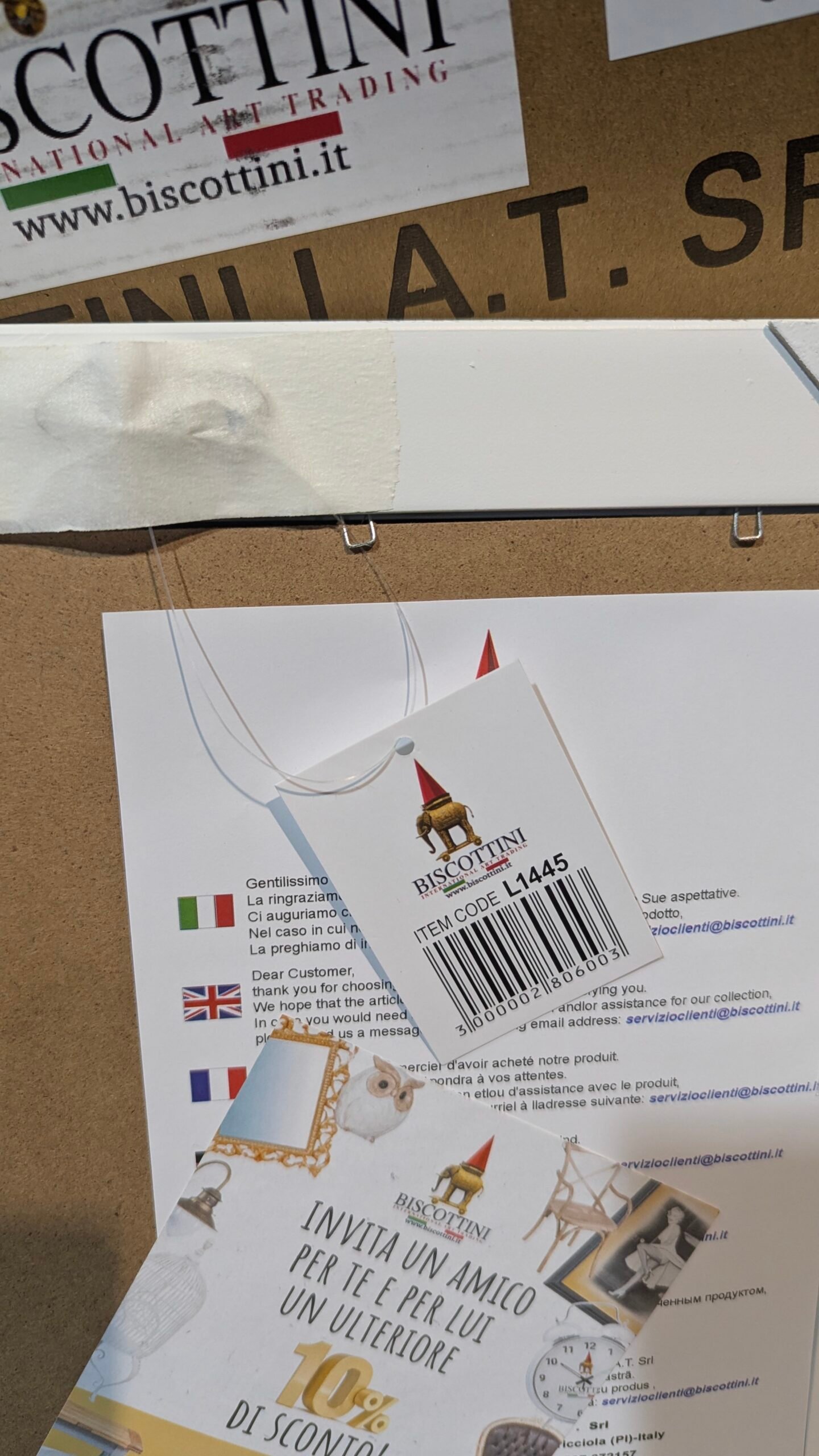 Espejo de colgar vertical/horizontal 27x4x32 cm acabado con efecto blanco envejecido - Imagen 6