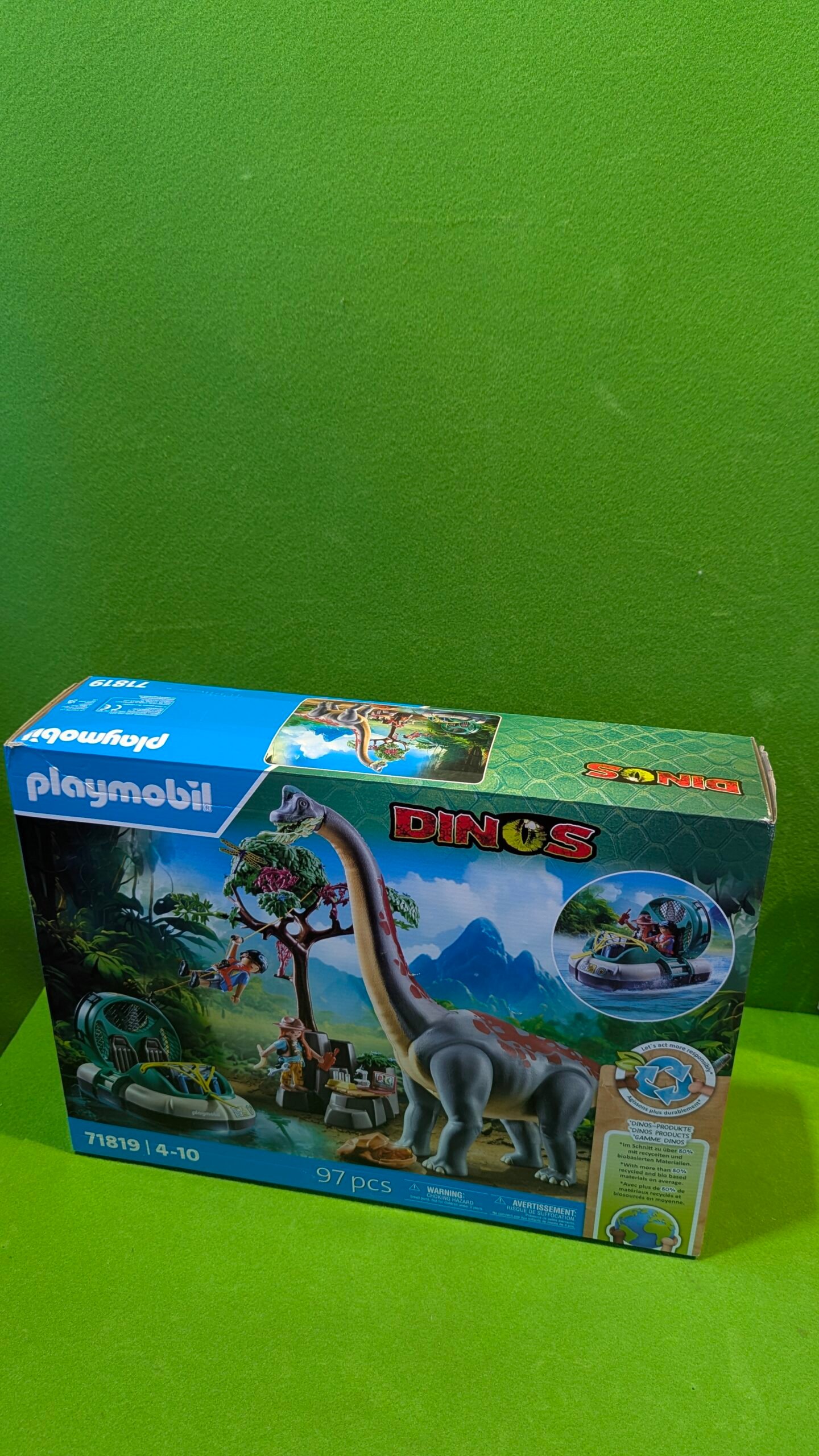PLAYMOBIL | Dinos | Encuentro con el Brachiosaurus y Aerodeslizador 71819 - Imagen 3