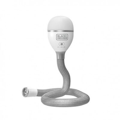BLACK+DECKER Luz de serpiente, uso para luz de libro, luz de escritorio y luz de trabajo, 2 ajustes, flexible y recargable (BDCFSL01)