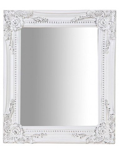 Espejo de colgar vertical/horizontal 27x4x32 cm acabado con efecto blanco envejecido